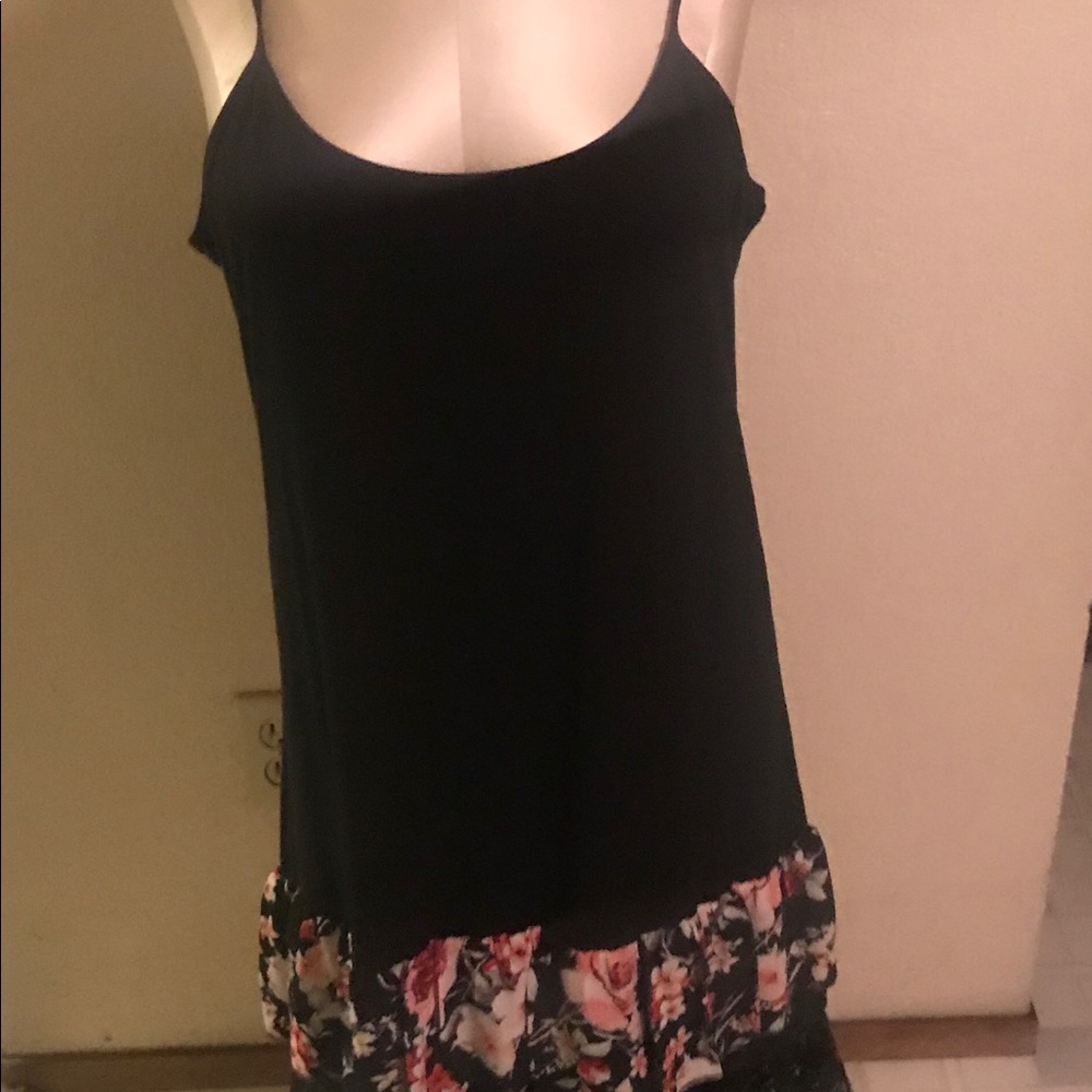 Boutique black dress with ruffle XLarge